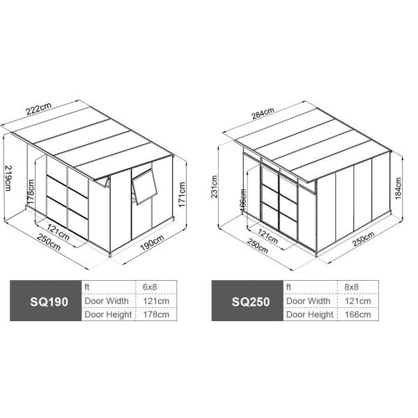 8*8ft 8*10FT Polycarbonate Aluminium Greenhouse Plastic Sheet Agricultural Green House