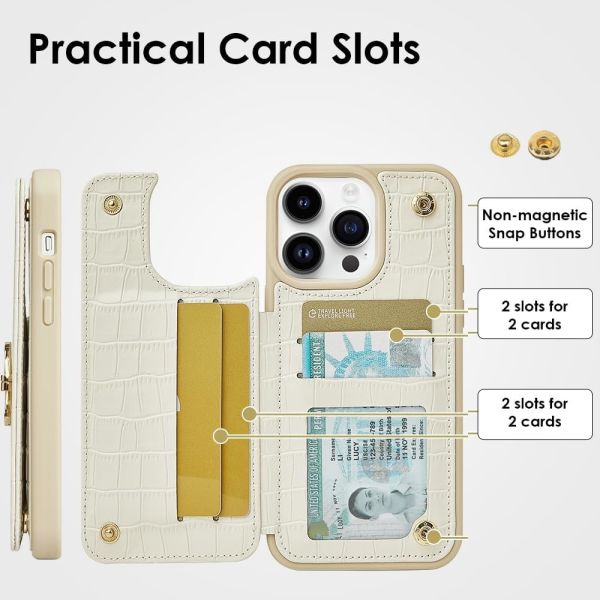 iPhone 13Pro Max 6.7 "-, wallet case with card holder, leather protective case with ring holder,