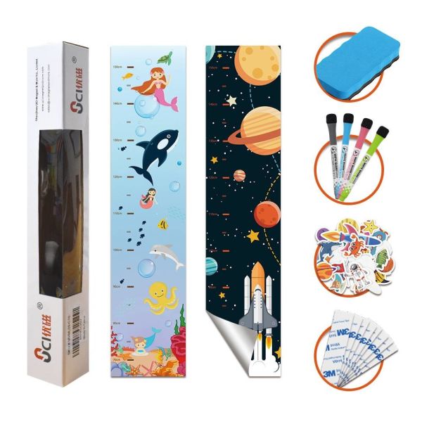 Children's Removable Laminated Poster Board Dry Erase Growth Chart Poster