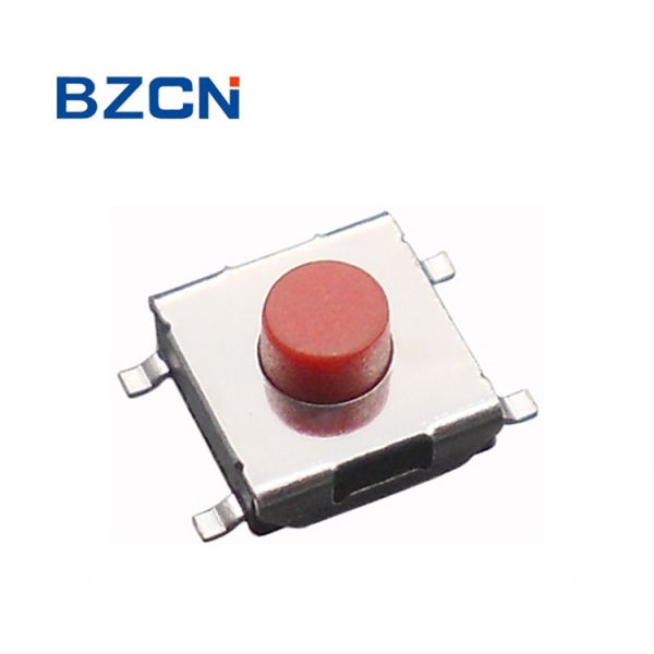 RED Low Profile Tactile Switch , 4 Pin Tactile Switch 6.2X6.2 Mm Middle Travel