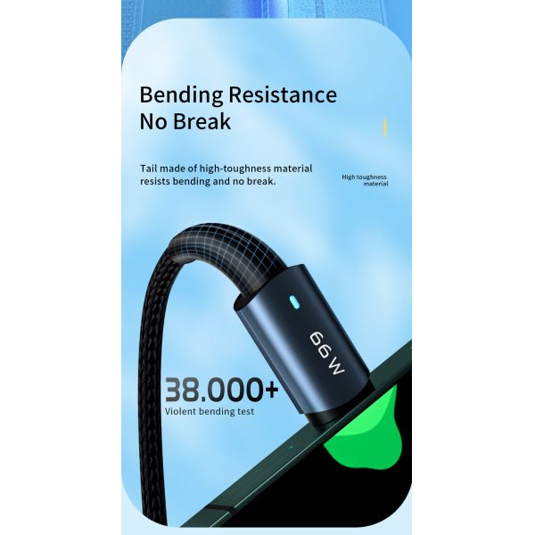 Essager Super Charger USB A To C Data Cable USB2.0 6A PD 66W