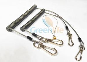Quality Strong Anti - Drop Spring Steel Coil Tool Lanyard In Transparent Black Color for sale