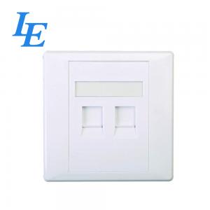 China White Rj45 Face Plate Wall Sockets , Data Point Faceplate PC Material on sale
