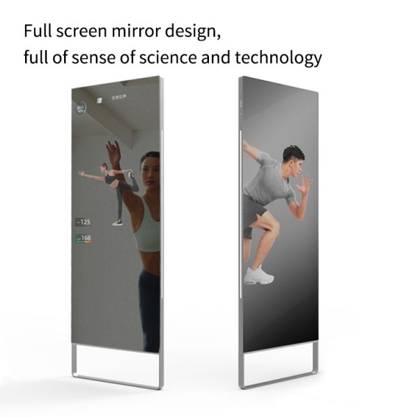 43 inch touch screen media player magic interactive android Fitness gym workout smart mirror advertising