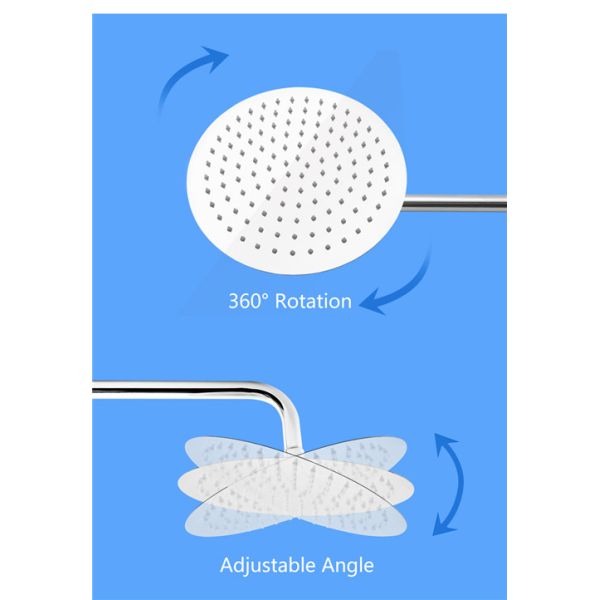 Chrome Polished Handheld / Ceiling Mounted Rain Shower Head With 146CM Shower Hose