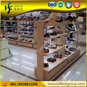 Quality Factory direct sale wood shoe shelf commercial shoe rack for mall for sale