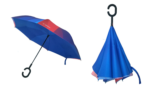 Digital Printing Event Reverse Umbrellas 23 Inch Double Layer Inverted Umbrella