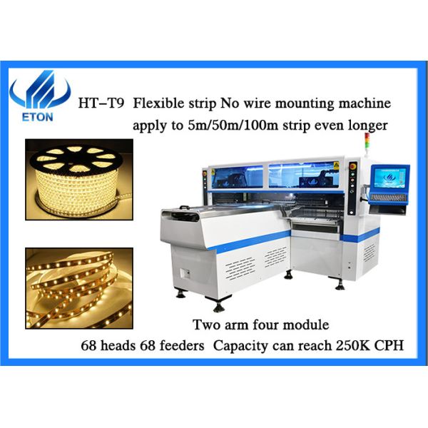 LED strip making machine 250000CPH 68 heads 68 feeders SMT pick and place