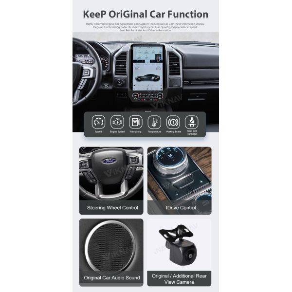Viknav Car Radio For Ford Expedition (2016-2022) 14.4 Inch Android Head Unit Touch Screen GPS Multimedia Player Auto