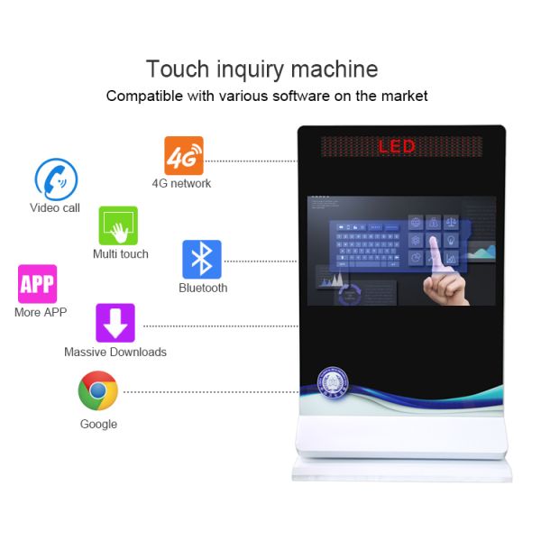 Aluminum Profiles 55" Touch Screen Digital Signage Led Screen Display 500cd/M2 Brightness