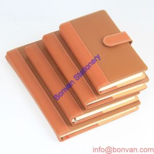Buy cheap PU Real Leather Cover Agenda Promotional Notebook, paper agenda notebook from wholesalers