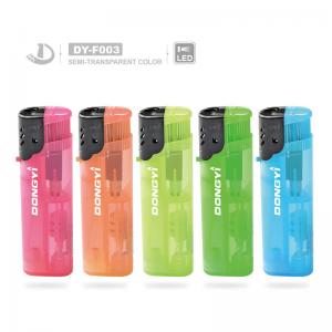 Quality Colorful Dy-F003 LED Light Windproof Electronic Lighter Customization Plastic for sale