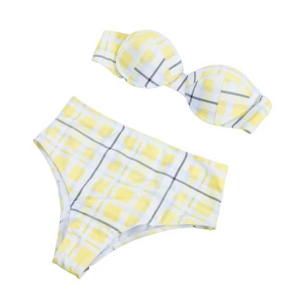 Tiered Layer Tie a Knot Front Top With Low waist Bikini swimsuit high cut