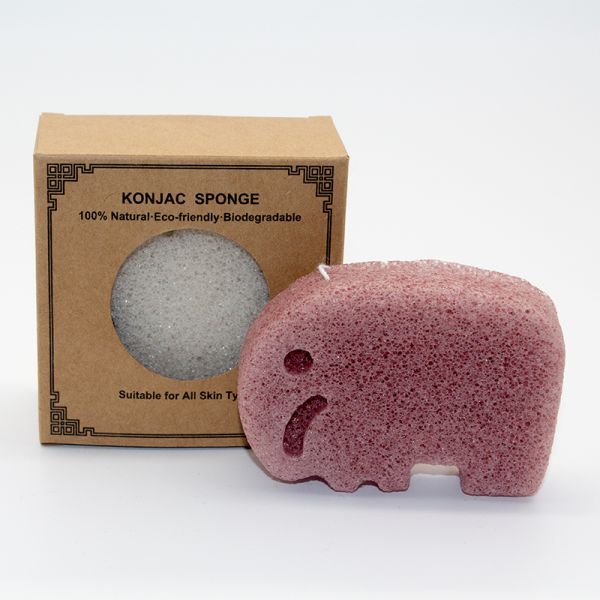 Violet Purple Red Konjac Facial Cleansing Sponge Reduces Skin Blemishes