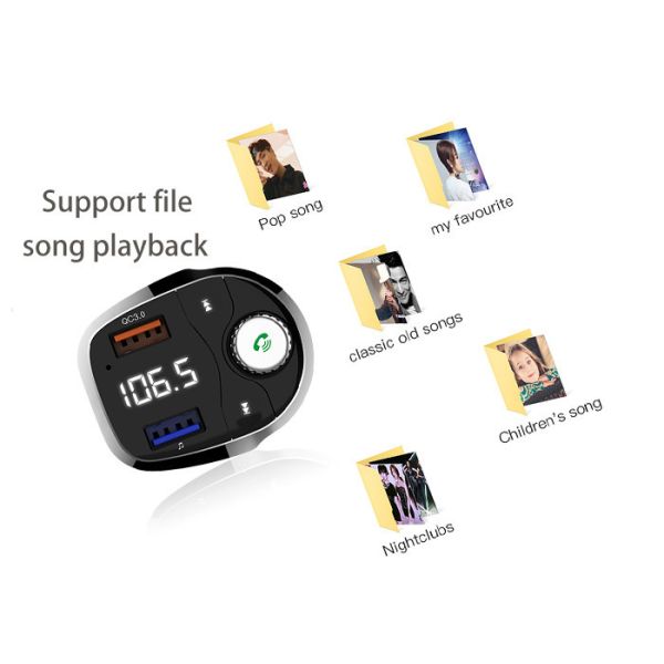 A2DP AVRCP Wireless Bluetooth Car Kit Dual USB Port Mobile Phone Hands Free Car Kit