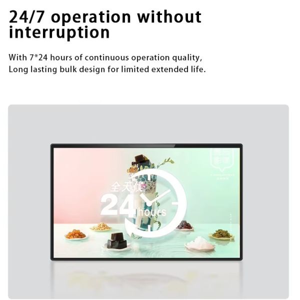 24-inch Wall Mount Digital Menu Board with RK3566 Android Platform for Restaurants and Cafes