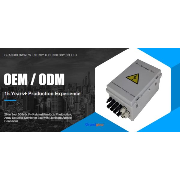 20 in 3out 500vdc Pv Related Products Photovoltaic Array Dc Solar Combiner Box with Lightning Arreste Connector
