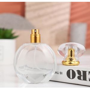 Quality SGS Round Transparent Perfume Bottle 50ml 60ml Glass Cologne Bottles for sale