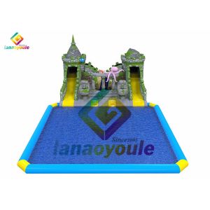 China Amusement Kids Summer 0.55mm Inflatable Water Park With Pool Slide on sale