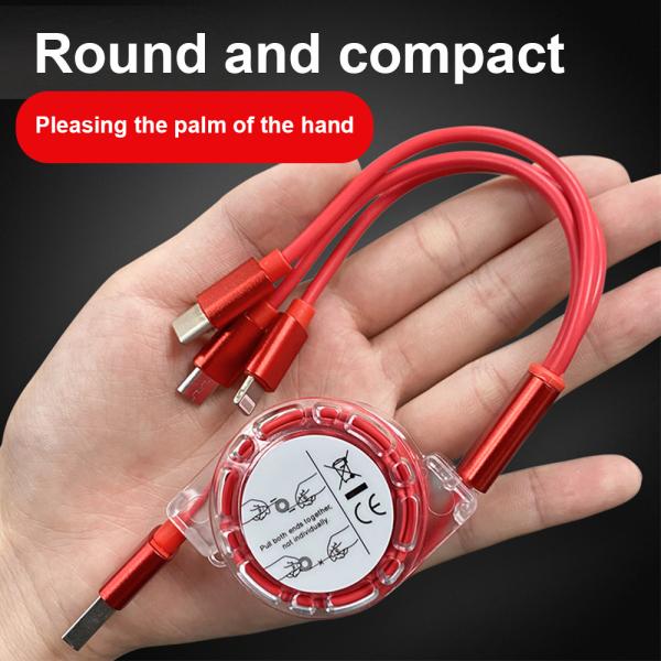 Red TPE USB Cable 3 IN 1 2A Output 480Mbps 1M Length Customizable