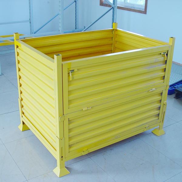 Factory / Warehouse Stacking Rack Collapsible Steel Storage Containers OEM ODM