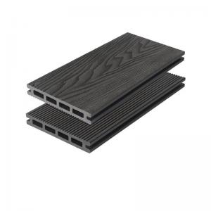 Quality 3D Deep Embossed WPC Decking Boards 145x22mm Decking Gray Engineering Garden for sale