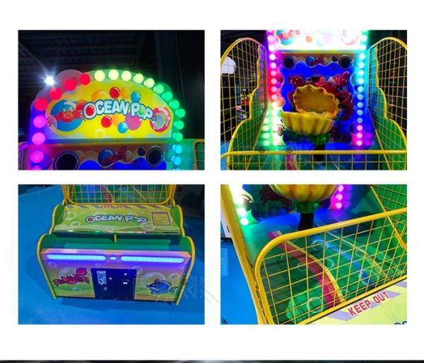 Kids Amusement Game Machines Throw Ball Coin Operated Ocean Pop II For Two People
