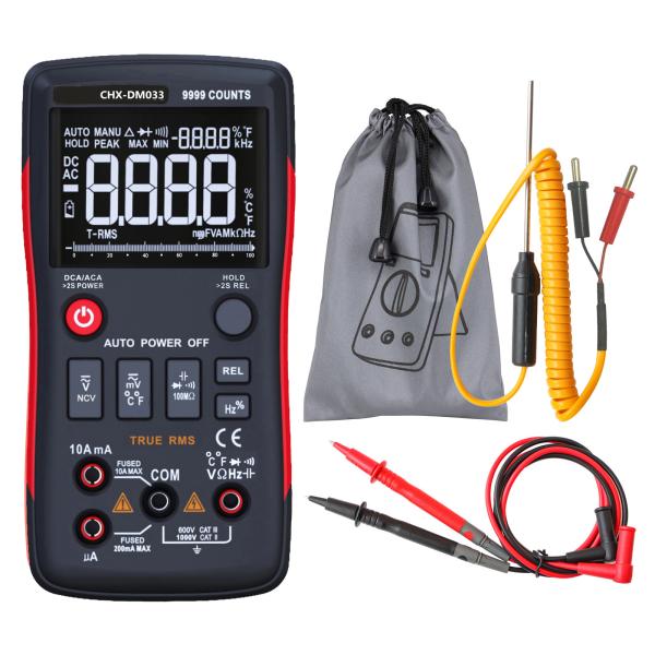 600V Handheld Digital Multimeter 9.999Hz 99.99Hz True RMS Multi Meter