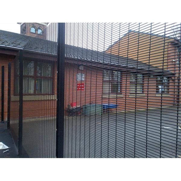 3"X0.5" 2.5m Green Security Polyester Boundry Anti Climb Mesh Fence 80×80mm Post