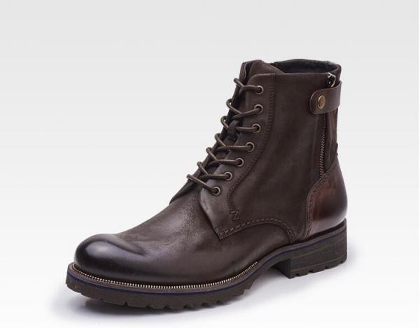 Buy Normal Size Mens Brown Chelsea Boots Full Grain Leather High Top Casual Shoes at wholesale prices
