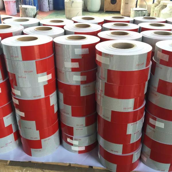 Red And White High Intensity Micro Glass Bead Reflective Conspicuity Tape