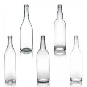 Quality Hot Clear Crystal White Glass Bottle for Wine Gin Whiskey Tequila 500ml 700ml 750ml 1000ml for sale