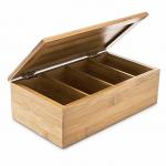 Home Decoration Bamboo Storage Box Wooden Jewellery Box With 4 Compartments