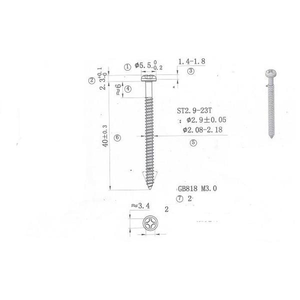 Hot Dipped Galvanized Self Tapping Machine Screw ST2.9x40mm