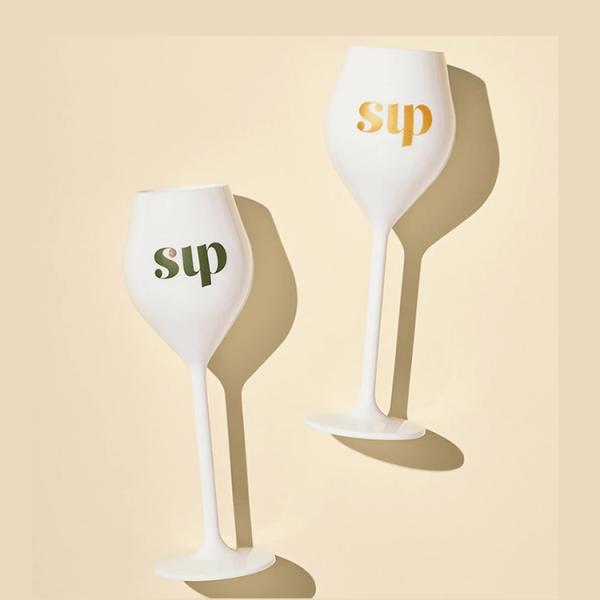 Yellow Pink Veuve Clicquot Plastic Champagne Glass Unbreakable 130ml 4oz