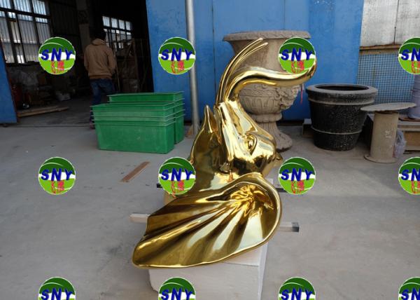 Buy animal golden elephant head statue/sculpture as decoration in hotel mall display model at wholesale prices