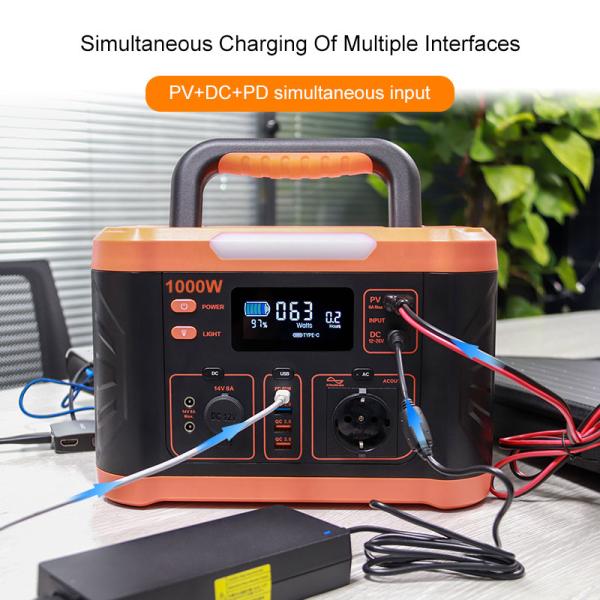 1kw Portable Power Station Portable Solar Power Supply 799.2wh Wireless Charging