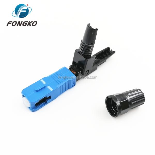 SC UPC Fiber Optic Fast Connector For FTTH Drop Cable Field Termination