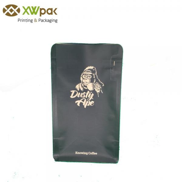 5mm Side Sealing Custom Printed Coffee Bags Flat Bottom Air Proof With Zipper