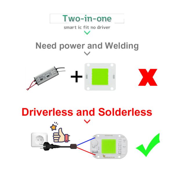 AC COB Flip 50W LED Chip Surge Protect For Landscape Lighting