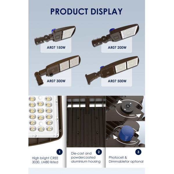 Starlake 300W LED Area Light 150LM/W Motion Sensor Parking Lot Lights