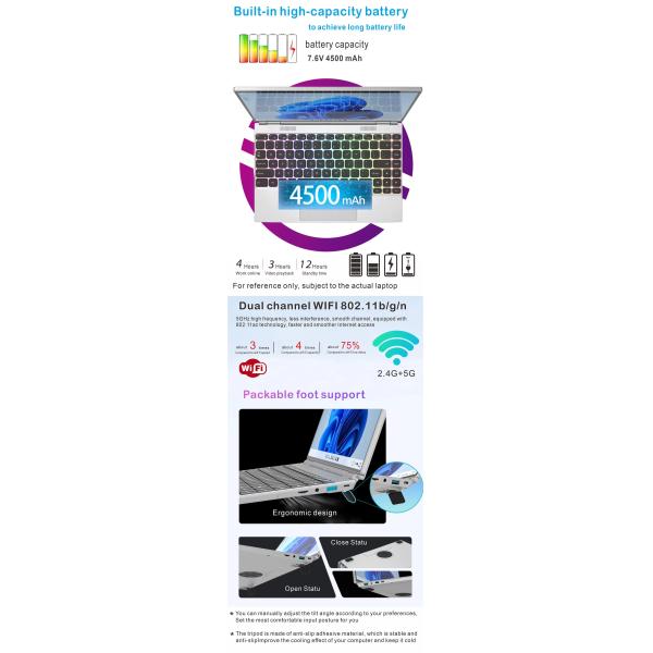 14.1 Inch Yoga Laptop Intel N95 16GB RAM 512GB SSD Win 11 Pro