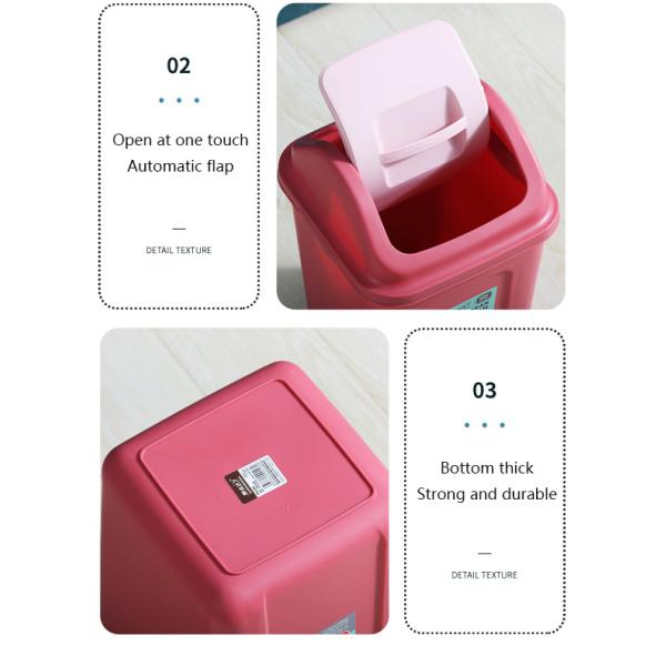 Household Garbage Can Swing Cover Living Room Rectangular Bathroom Trash Can Garbage Bin Waste Bin With Lid