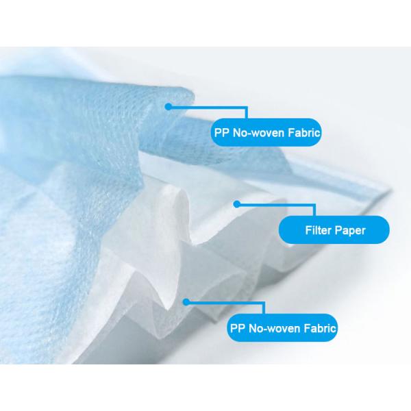 High Filtration Efficiency Disposable Earloop Face Mask 3 Ply Anti - Flu Lightweight