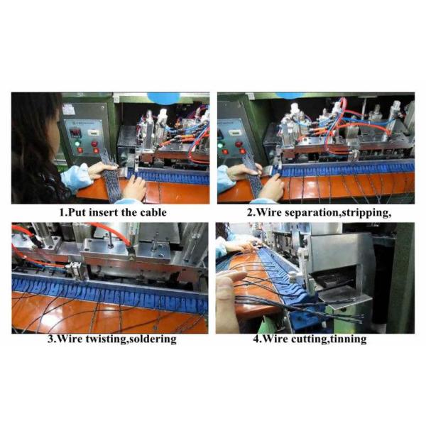 Save 3-4 workers easy operated H05VV-F Tin Dip Soldering Machine Stripp Sheath (Max 150mm) and 2-3 Cores Neat Cutting