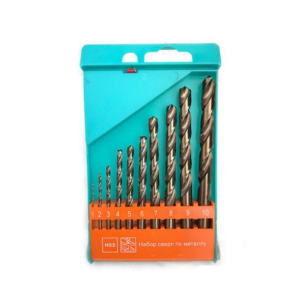 10pcs/Set Plating Titanium Cobalt Twist Drill Bit For Metal 118 Degree