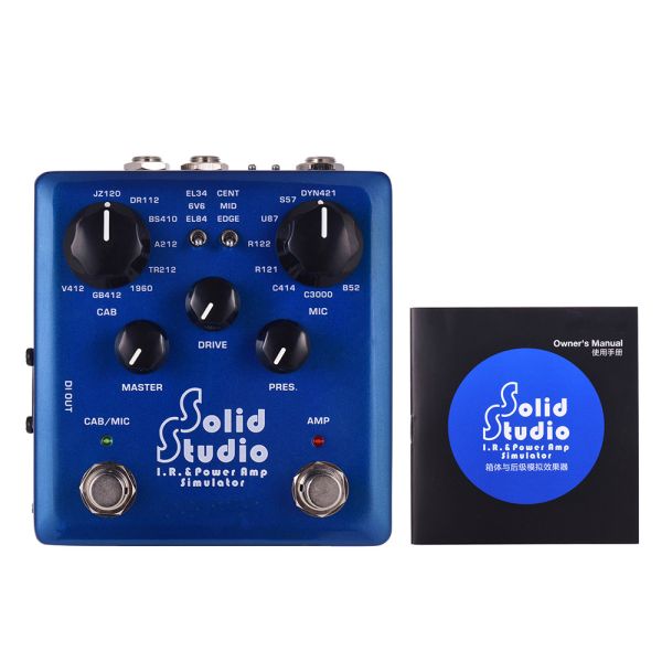 Solid Studio IR Power Amp Simulator Guitar Multi Effect Pedal Dual Footswitch Builtin 8 Cabinet 8 Microphone True Bypass