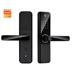 Quality Glomarket Wifi Biometric Electronic Tuya App Remote Smart Lock Smart Fingerprint Door Lock With Cat Eye for sale