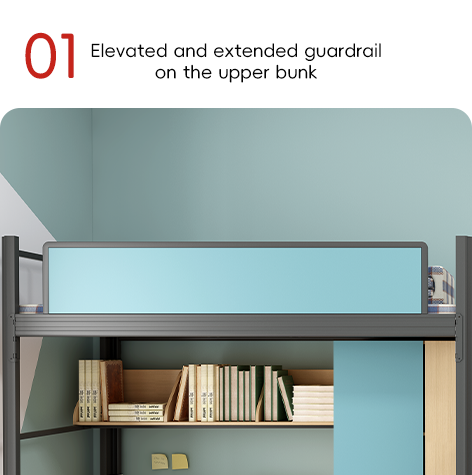 ODM Service Student Bunk Bed With Stairs And Desk For School Dormitory Support customization