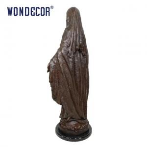 Quality Customized outdoor decoration, life-size Virgin Mary marble pedestal bronze statue for sale